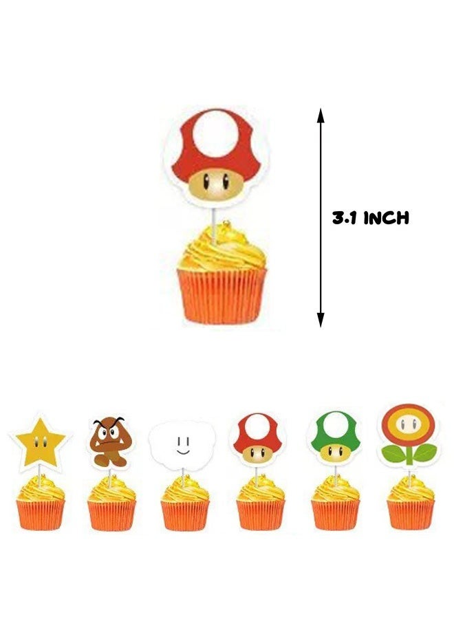 MANBO Adorable birthday party supplies, cartoon party decoration set, including banners, cake decorating toppers, balloons and cupcake decorating toppers, perfect for anime-themed parties for girls and boys. - Image 3
